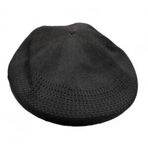 Kangol Flat Cap Black Textured Knit Hat K3107ST Born British - New with Tags